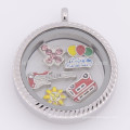 Heißer verkauf 30mm schwimm medaillon charme benutzerdefinierte gestempelt metall happy birthday charms großhandel